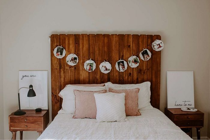 Picture frames as bedroom decor
