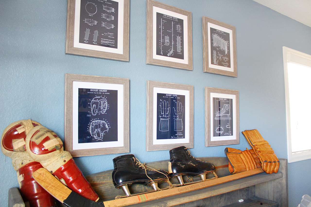 framed sports technical drawings