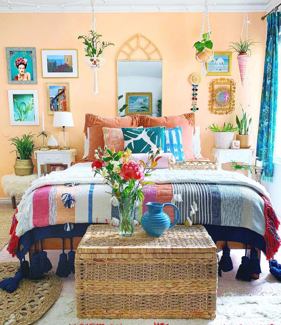 bohemian bedroom gallery wall