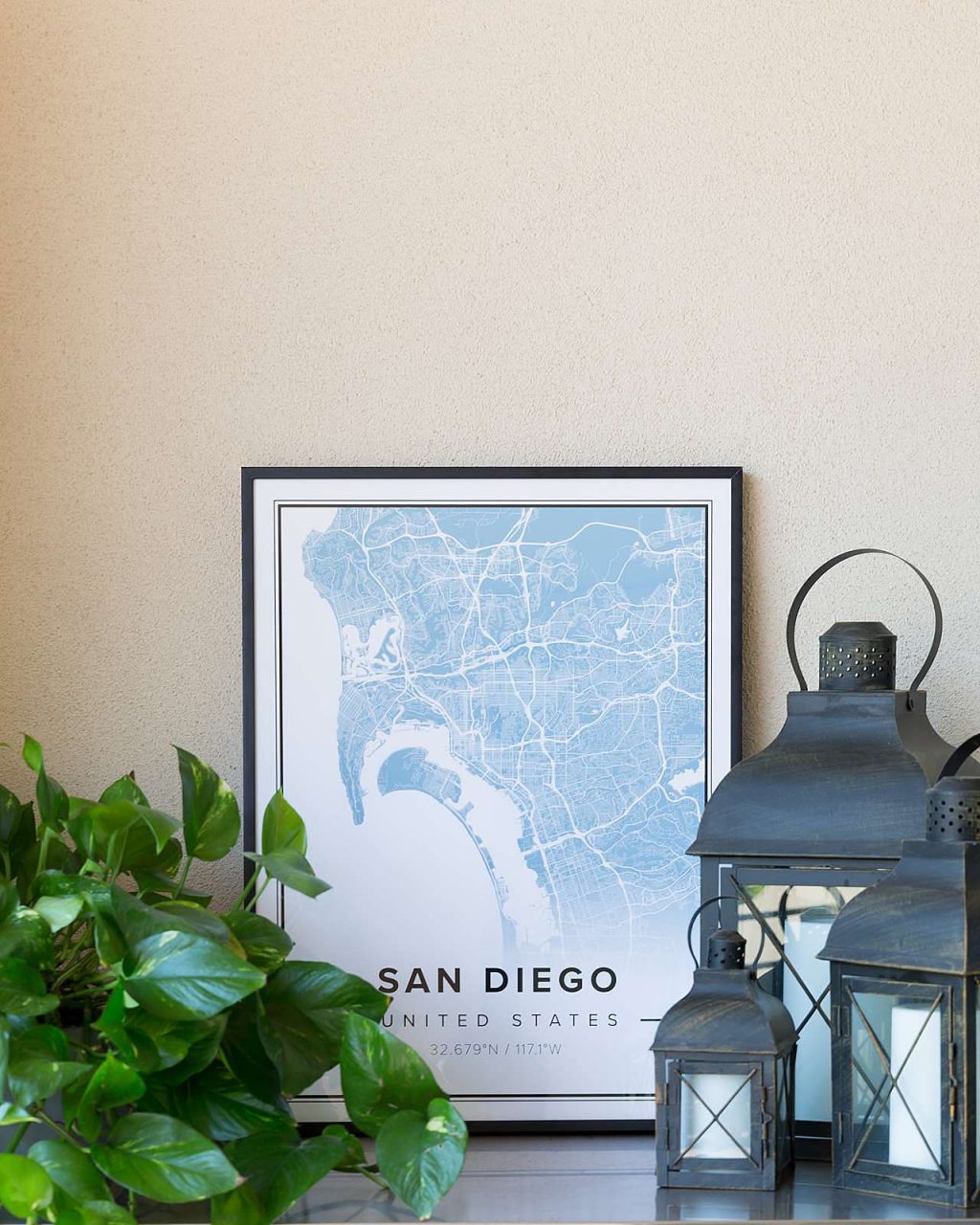 framed map