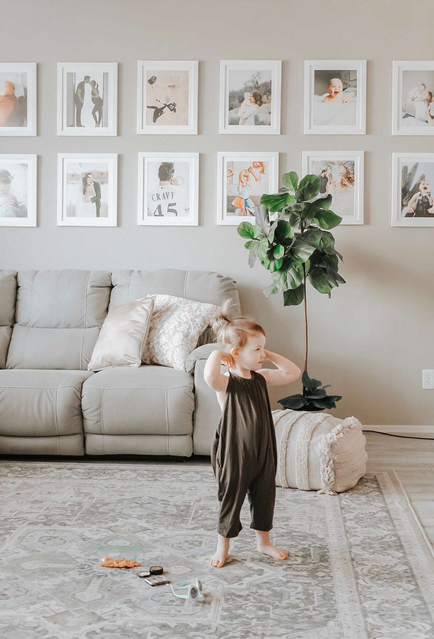 white picture frame gallery wall