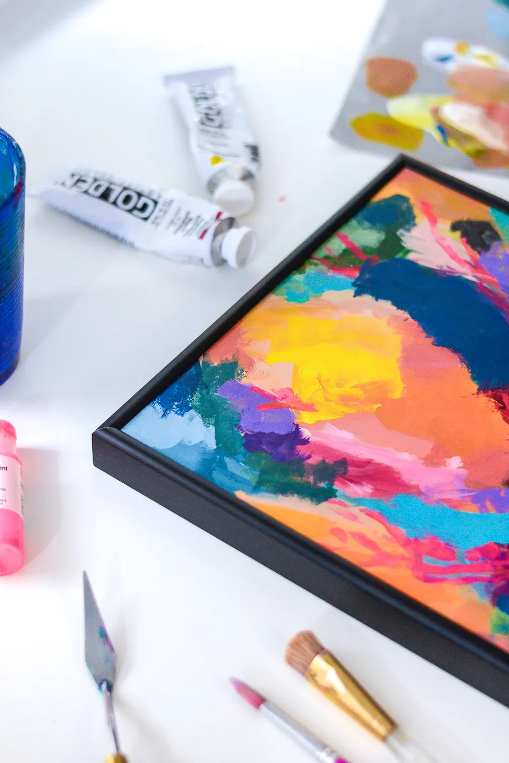 art print in black picture frame