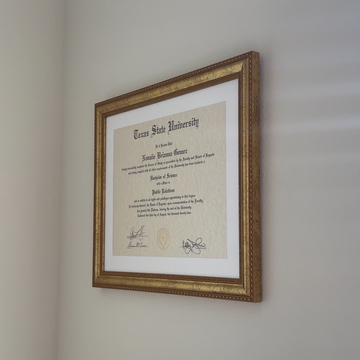 gold diploma frame