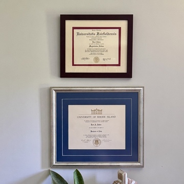 framed diplomas