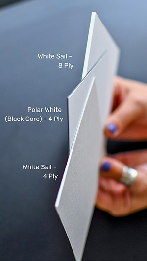 matboards with different core colors