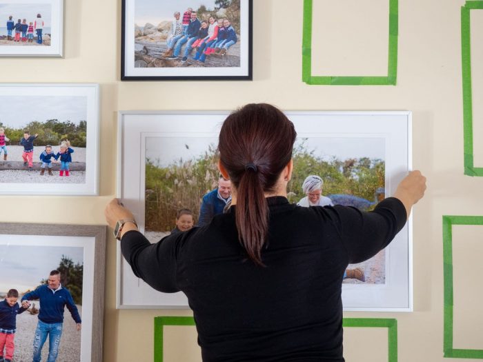 Create a wall collage of picture frames