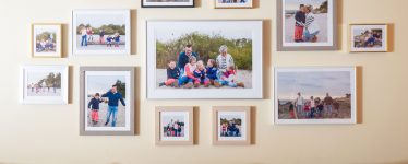 Create a wall collage of picture frames