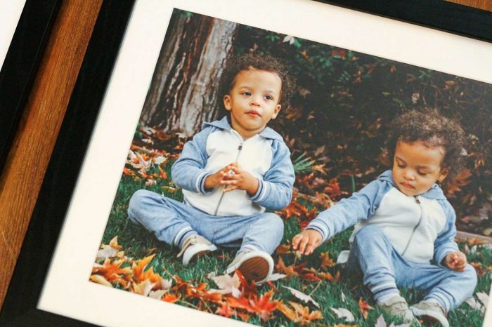 Black picture frame with white mat