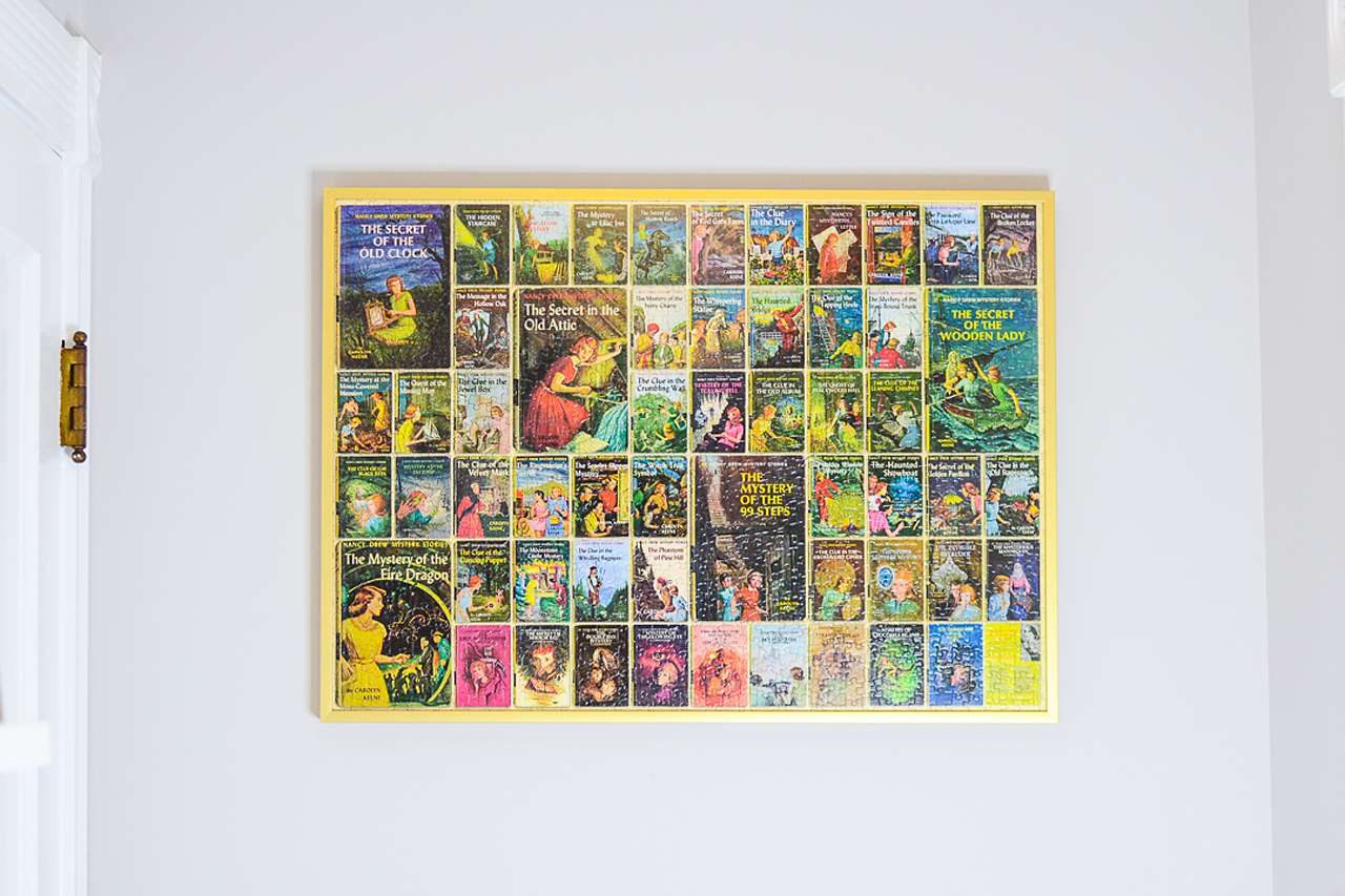 Gold puzzle frame - Nancy Drew book covers