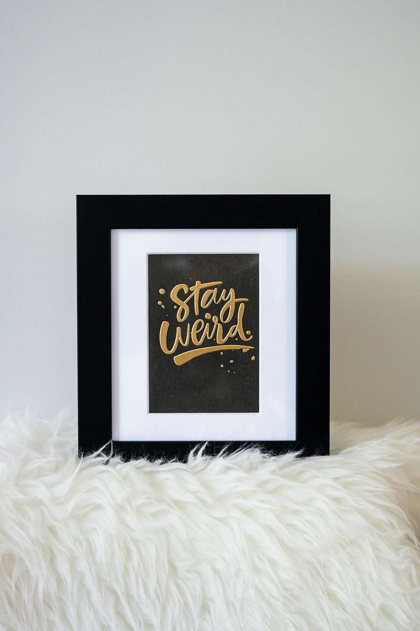 Father's Day Gift Idea - Stay Weird Saying - Framed  Black Frame