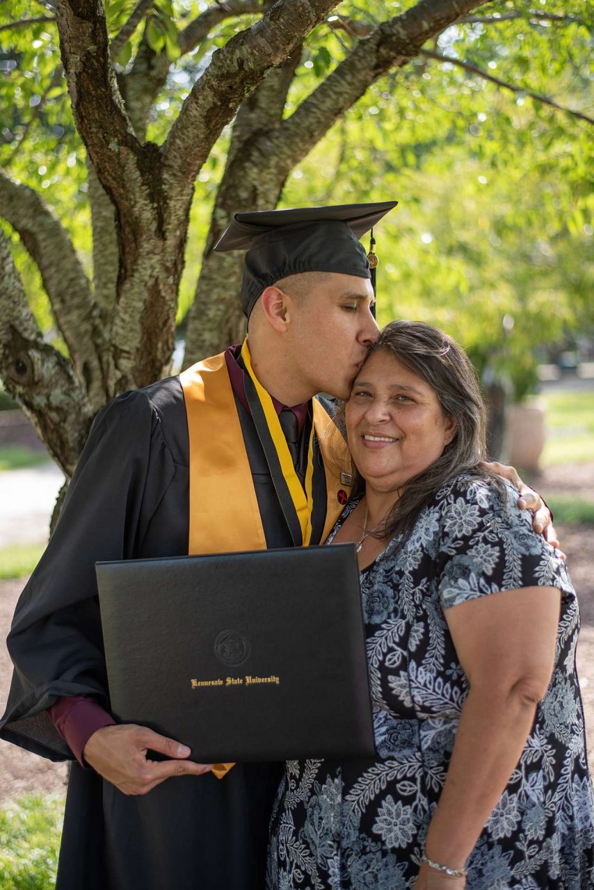 Graduation photo with mother