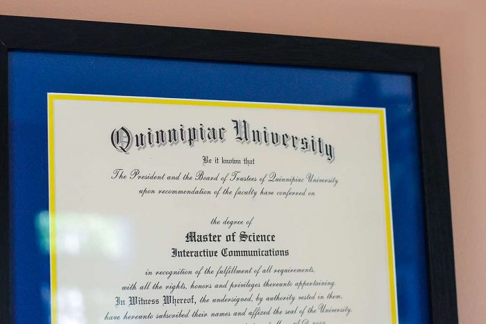 Framed diploma