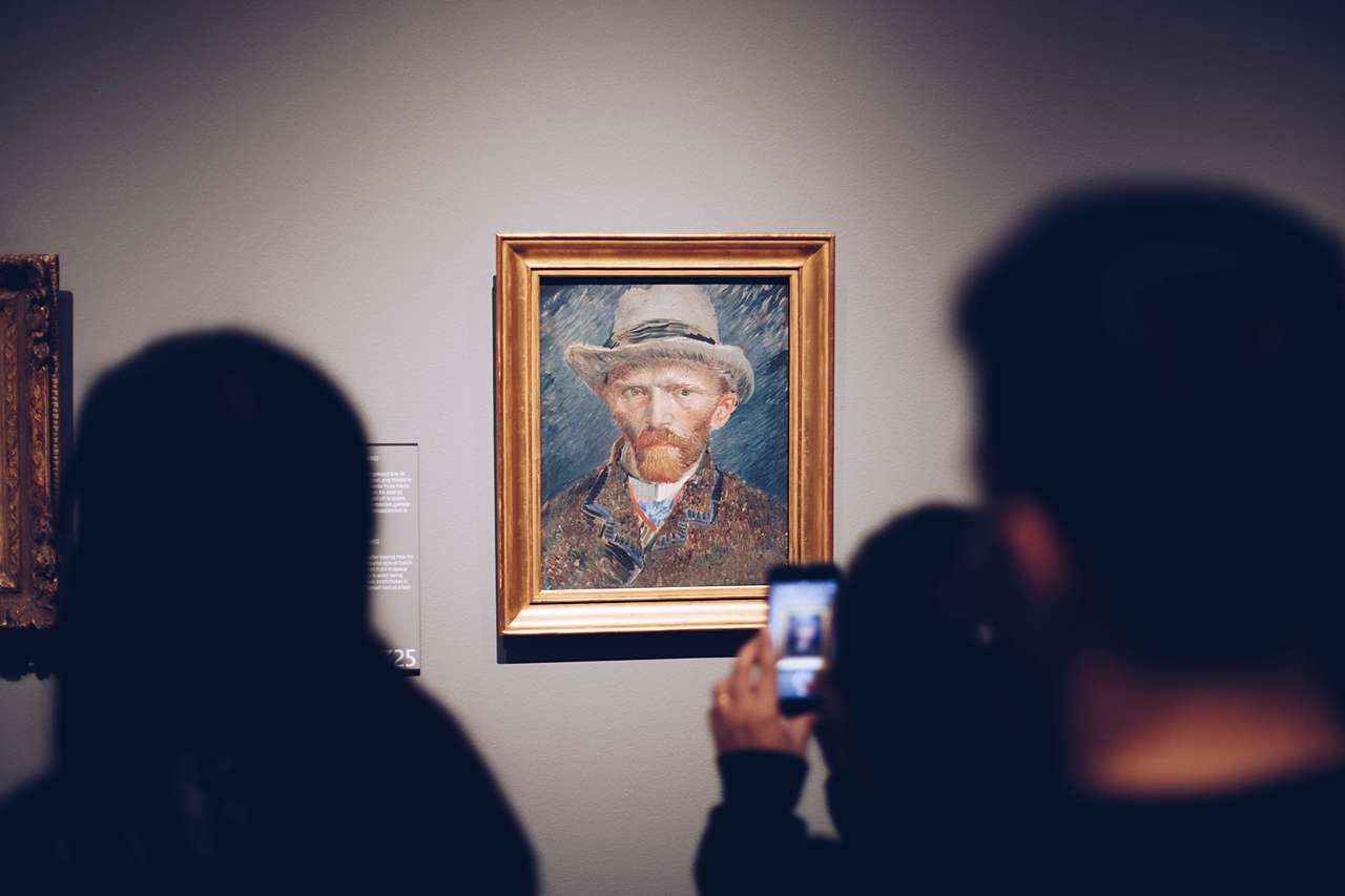 Van Gogh painting in vintage style picture frames 