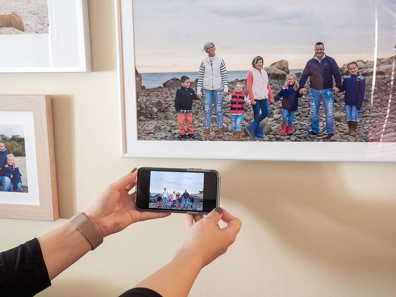 Print and frame phone photos of family