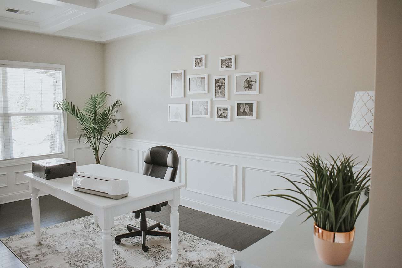 Minimalist white frame gallery wall