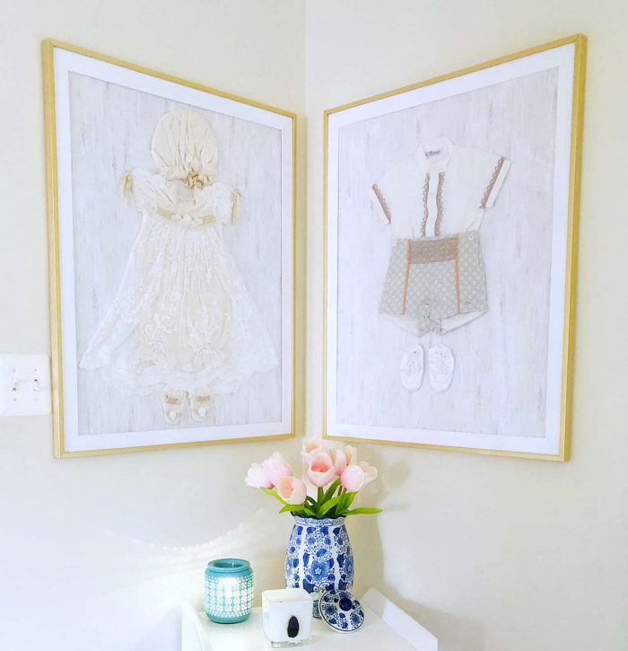 Unique Framing Ideas- framed baptism outfits