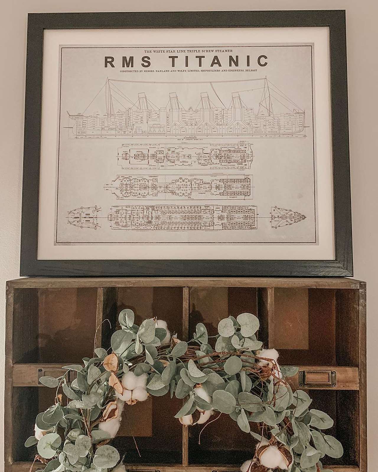 Unique Framing Ideas - framed architectural drawing of RMS Titanic