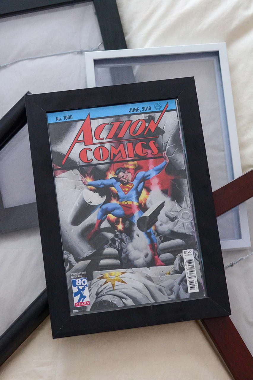 framed comic book, Action Comics #1000