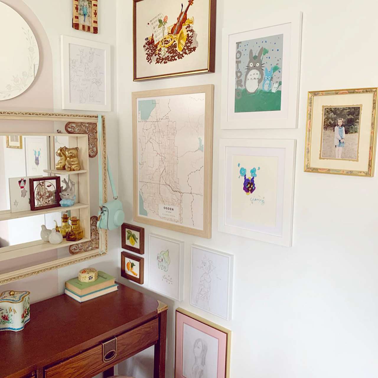 eclectic gallery wall