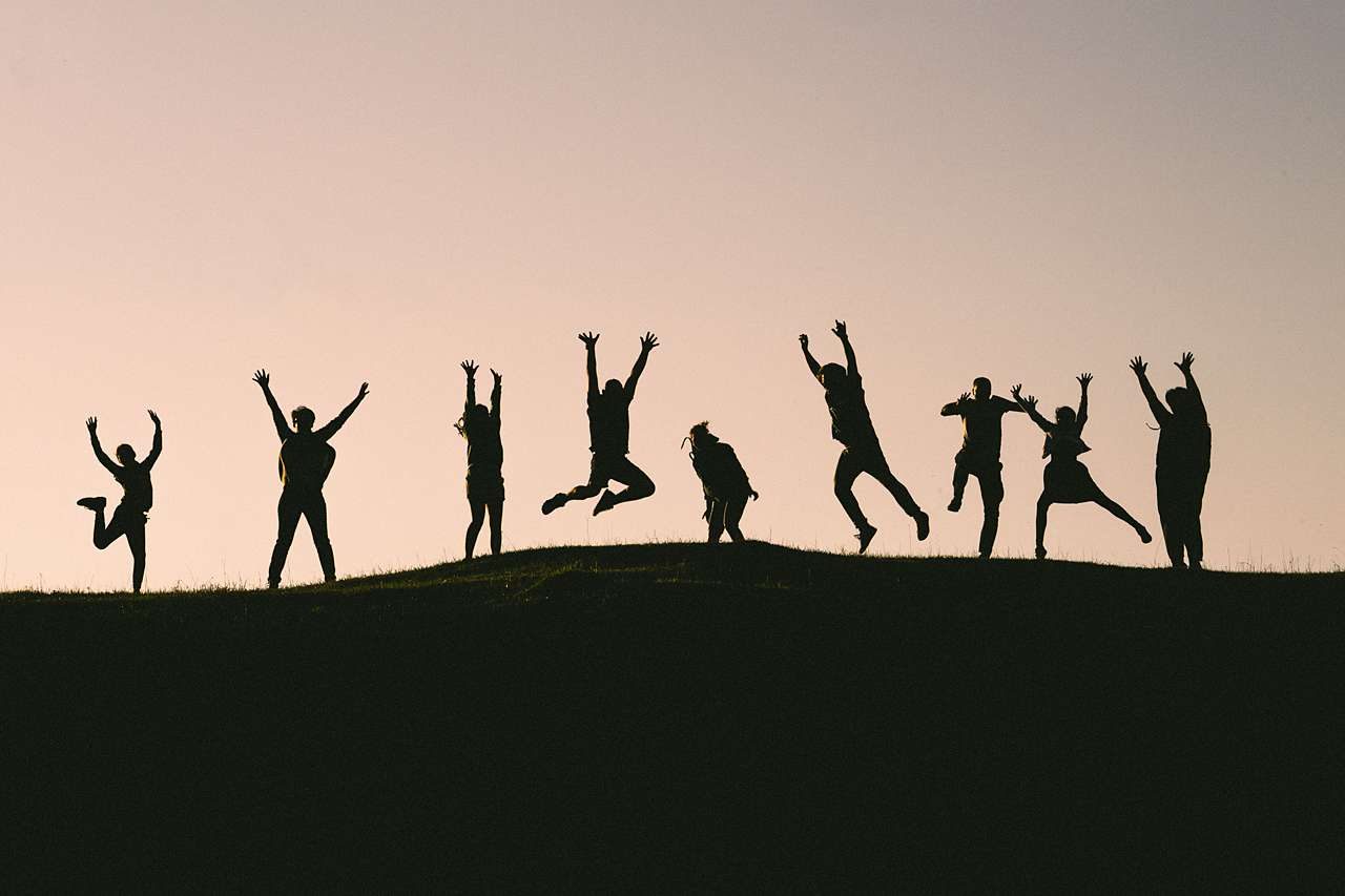 silhouette group photo