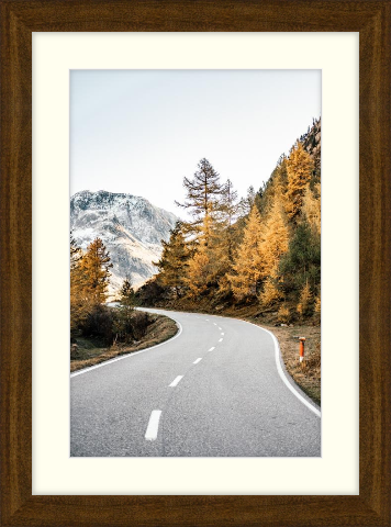 Fall art print - autumn road - Dayton in Cocoa with Cloud Matting