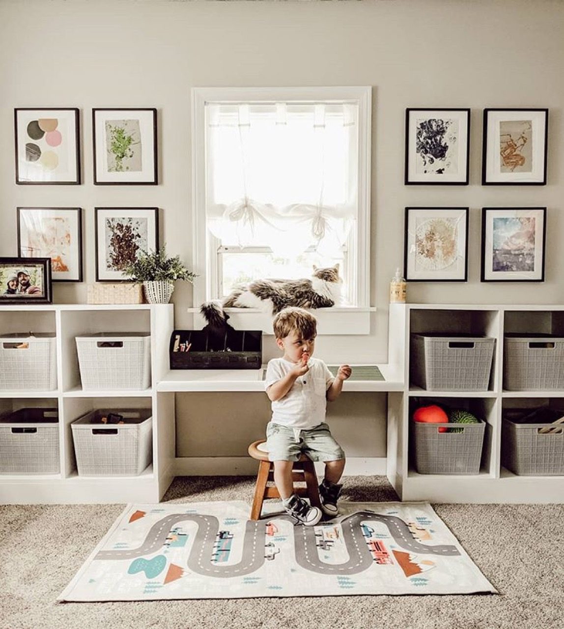 Child sitting in bedroom 