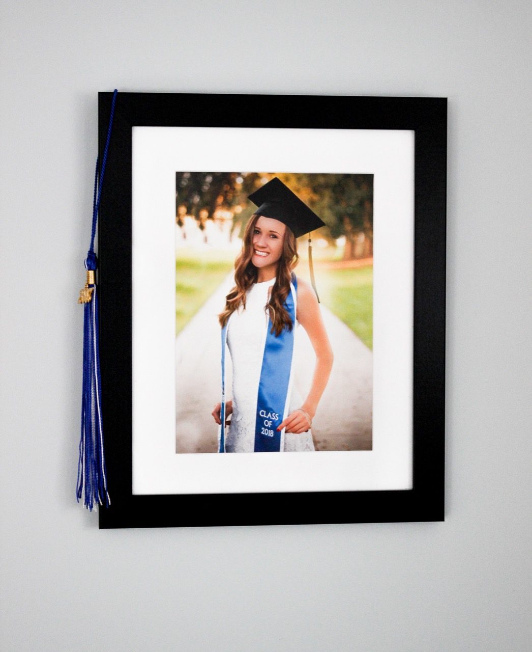 Graduation picture on wall