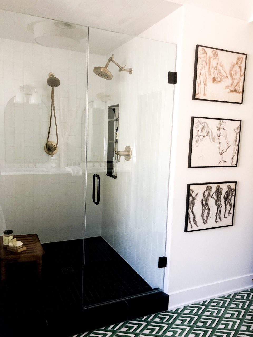 Bathroom with three frames