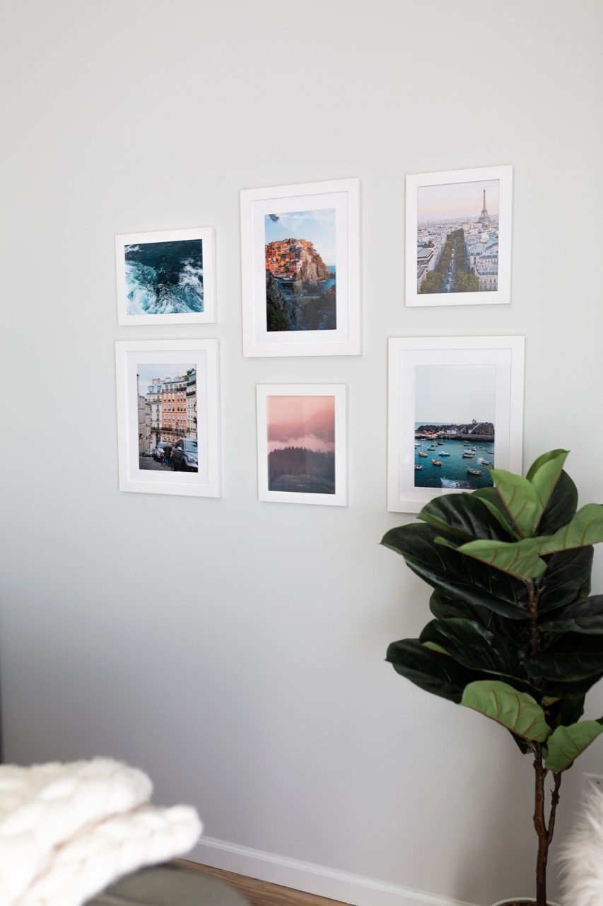 small gallery wall of travel photos 
