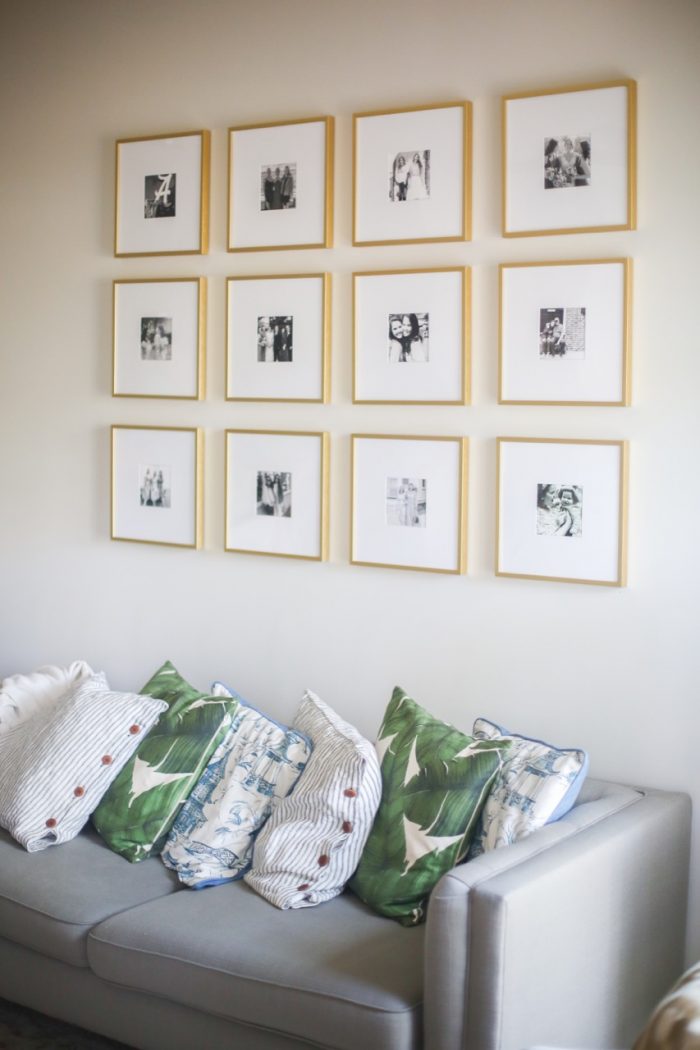 gallery wall with large matting 