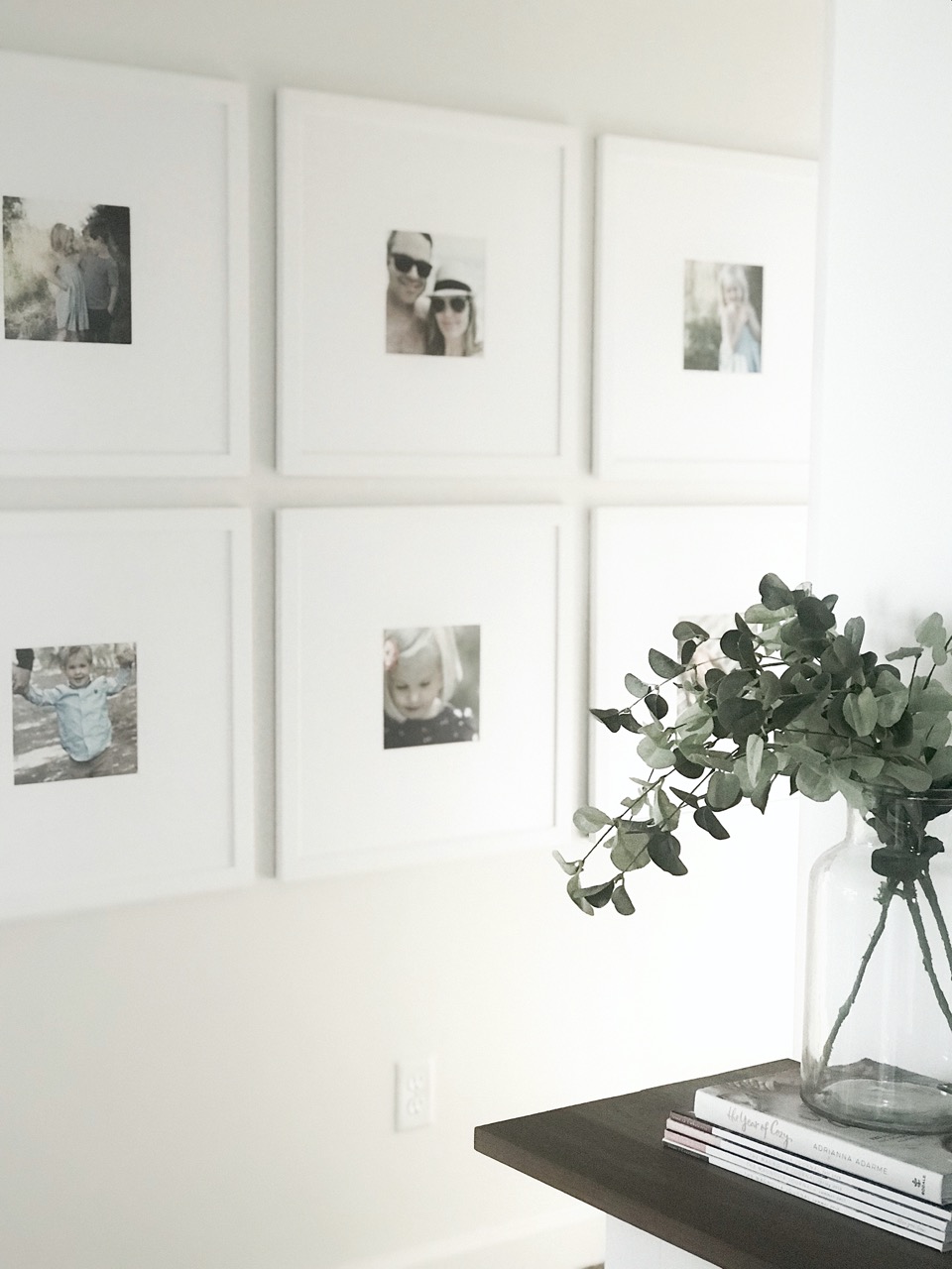 gallery wall with large matting 