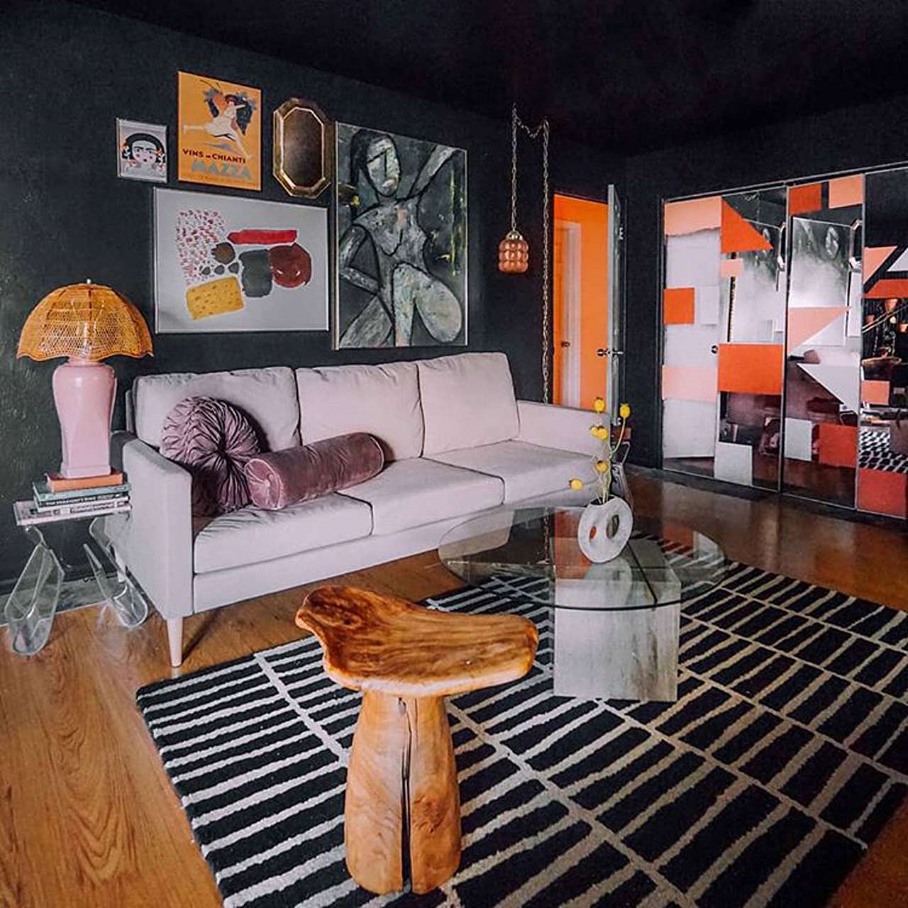 dark walls with bright accents