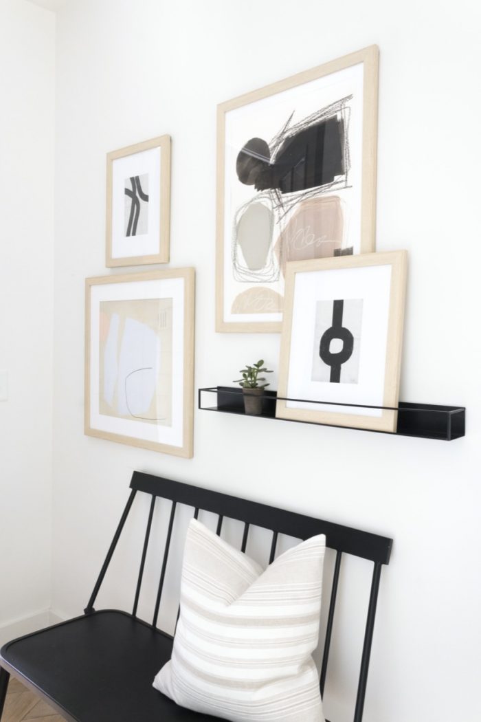 black accents with honey frames