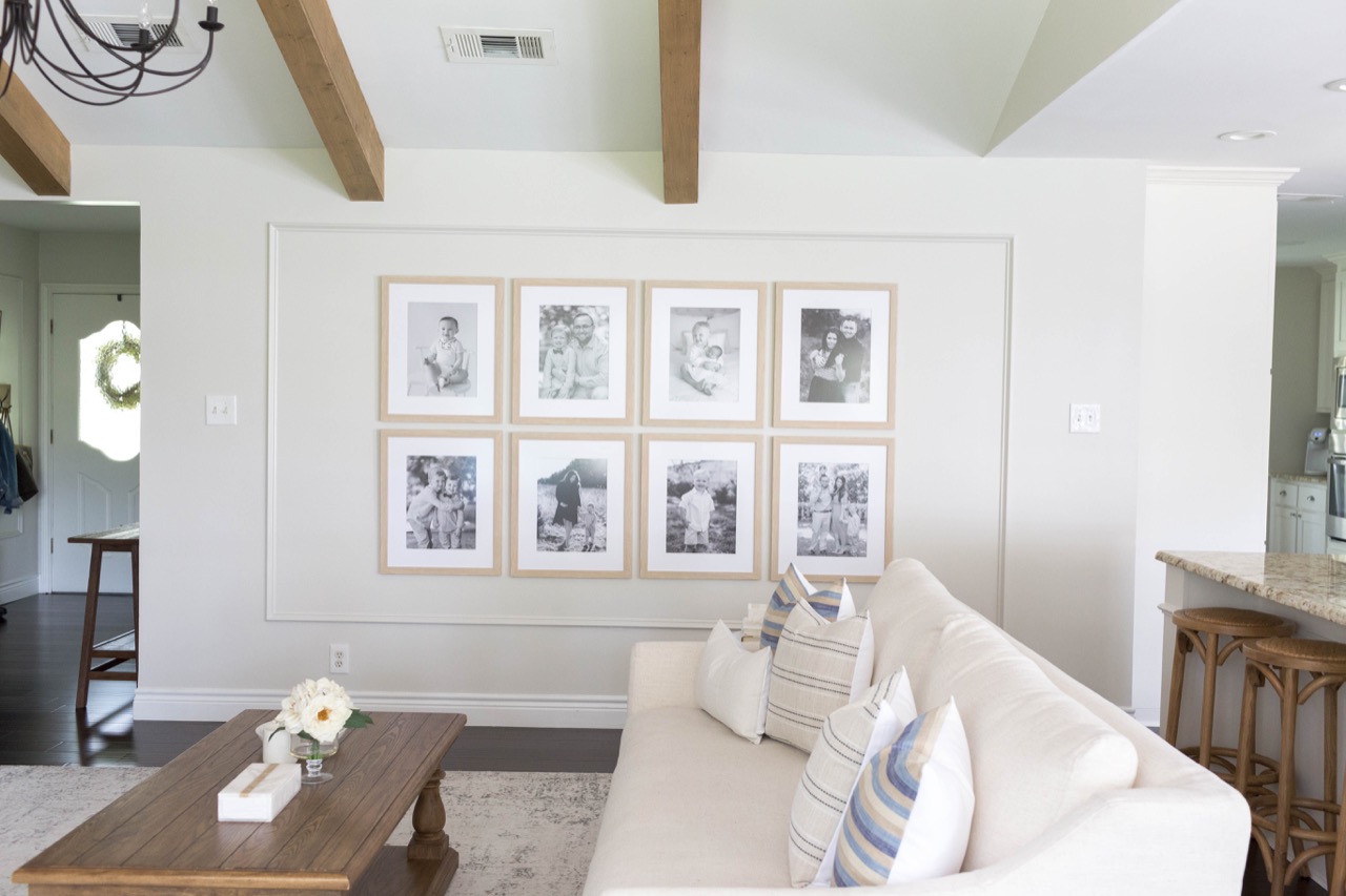 gallery wall of wood frames