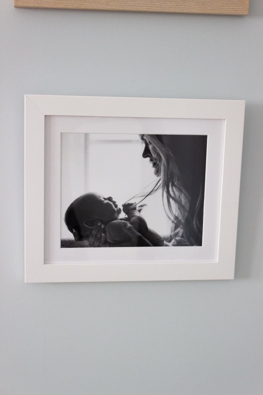 small white frame for black and white photo 