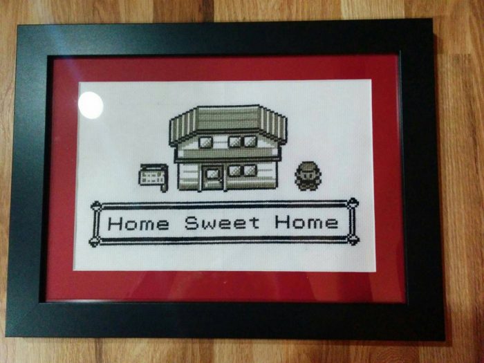 Framing Your Cross-Stitch & Embroidery Art: framed Pokemon cross stitch with matboard 