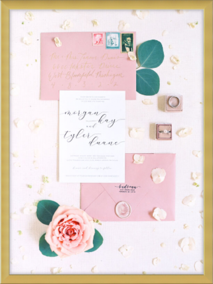 Unique Framing Ideas - framed wedding invitation 