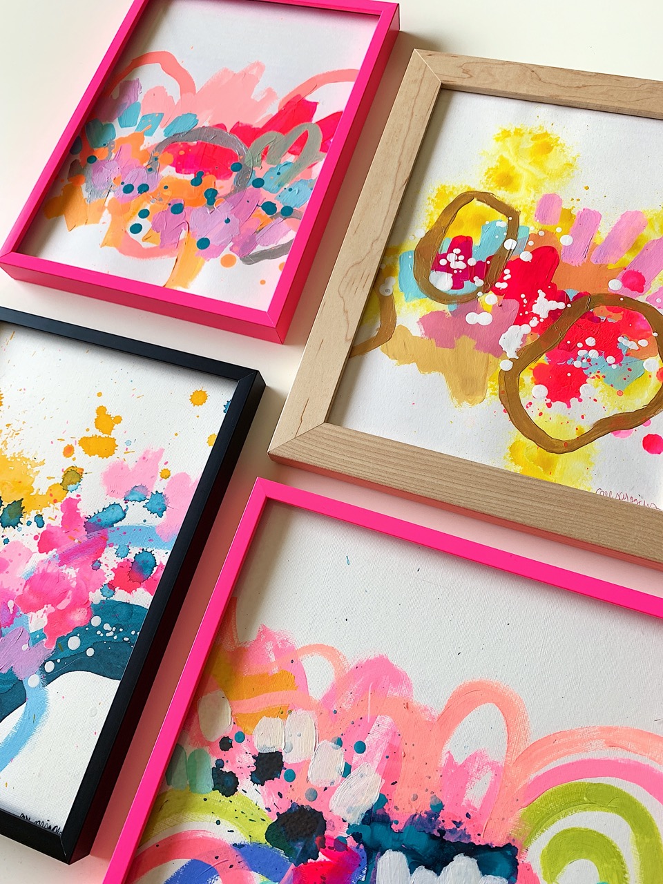 small frames with creative artwork