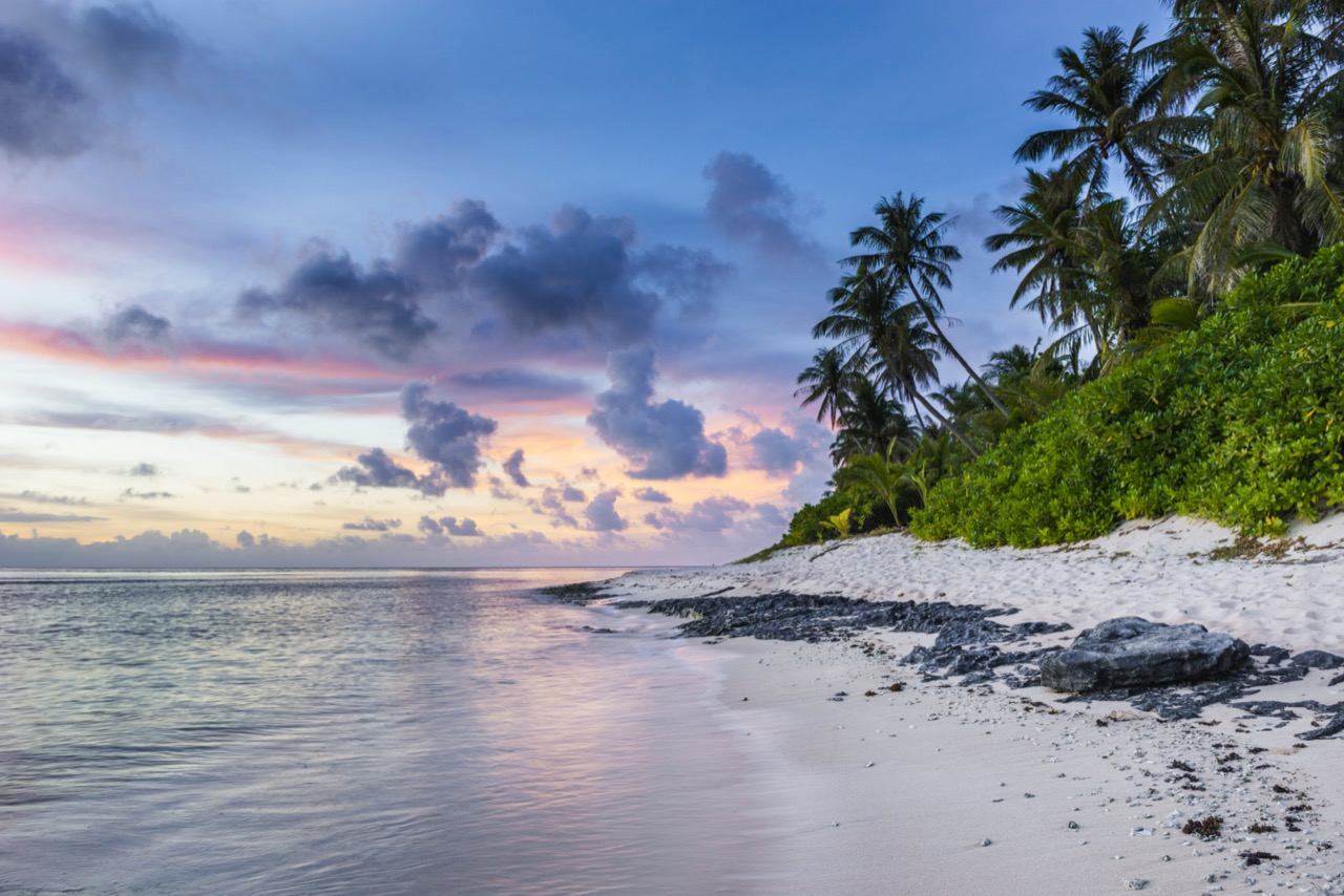 White sand beaches