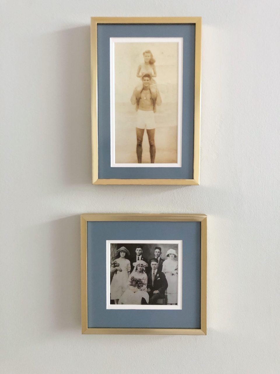 Old photos with colored matboards