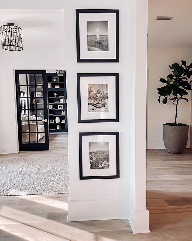 Custom Picture Frames — Ideas For Adding Matboards 6 gallery wall of frames with white matboards