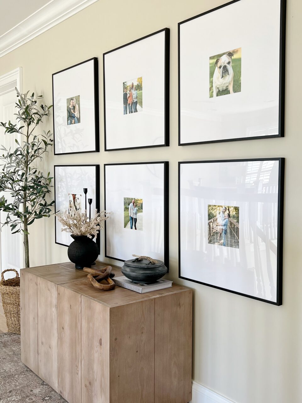 Custom Picture Frames — Ideas For Adding Matboards 5 gallery wall of frames with white matboards