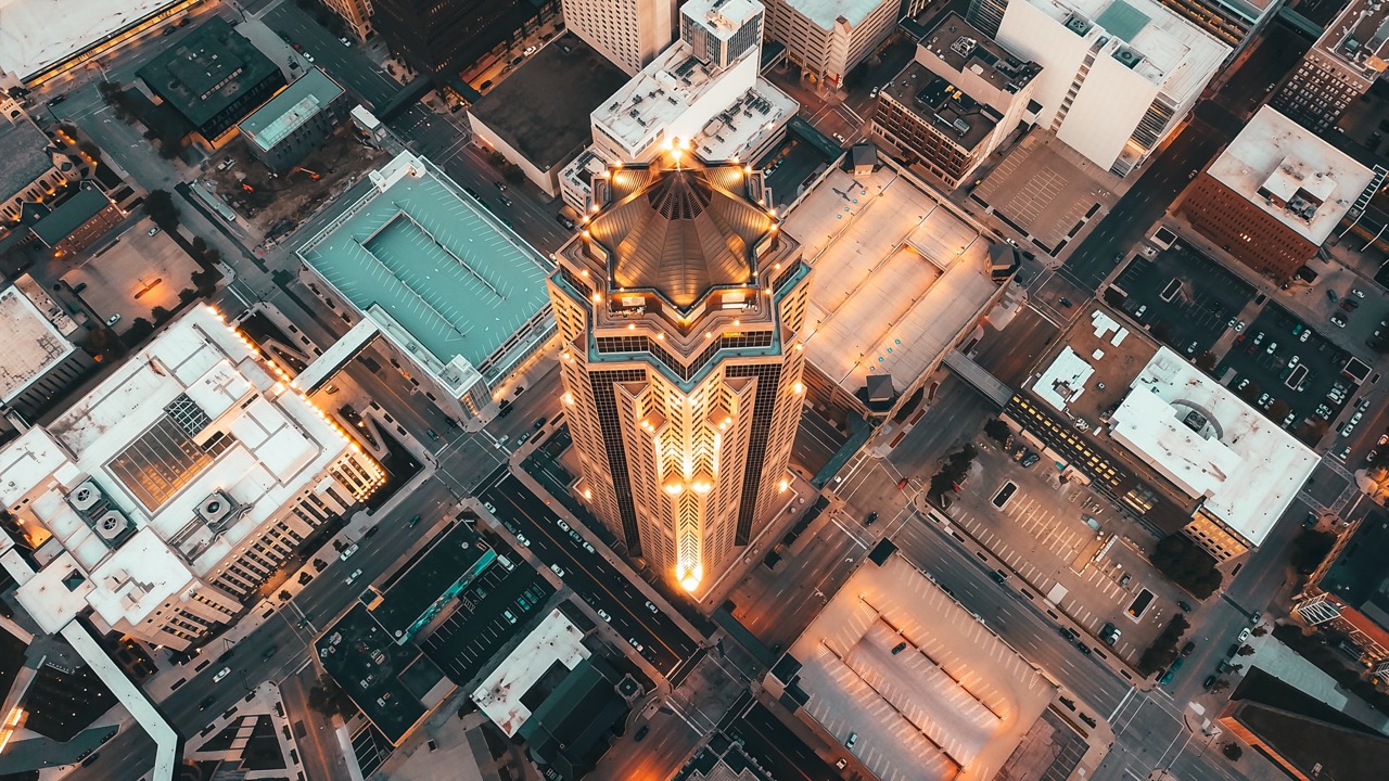 Downtown Iowa from above