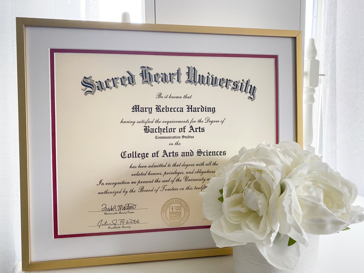 framed diploma 