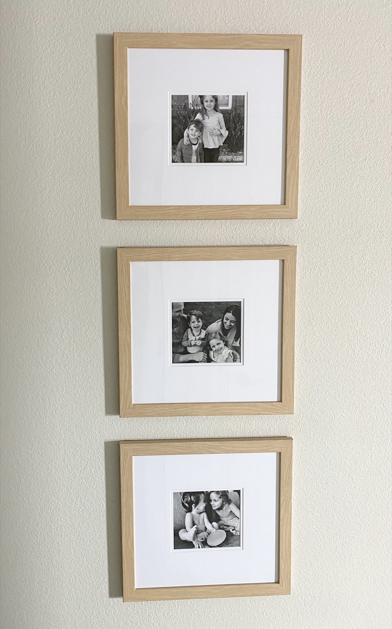3 small wood frames
