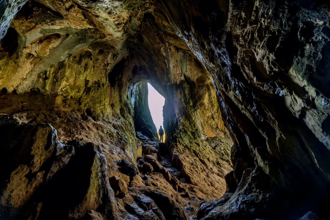 Inside of a cave