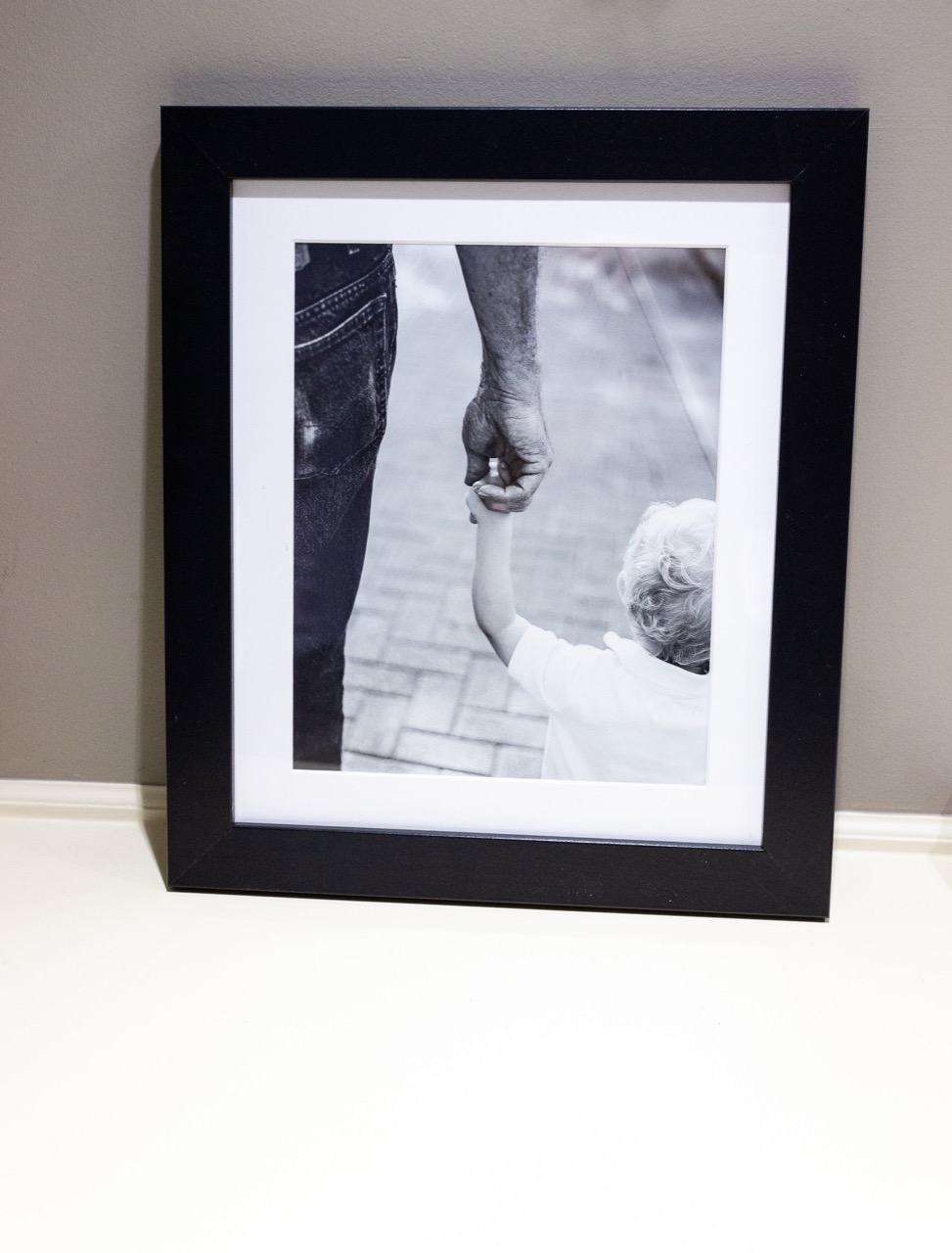 framed photo of father and son