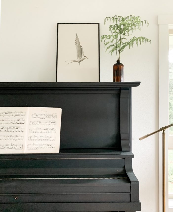 frame on piano