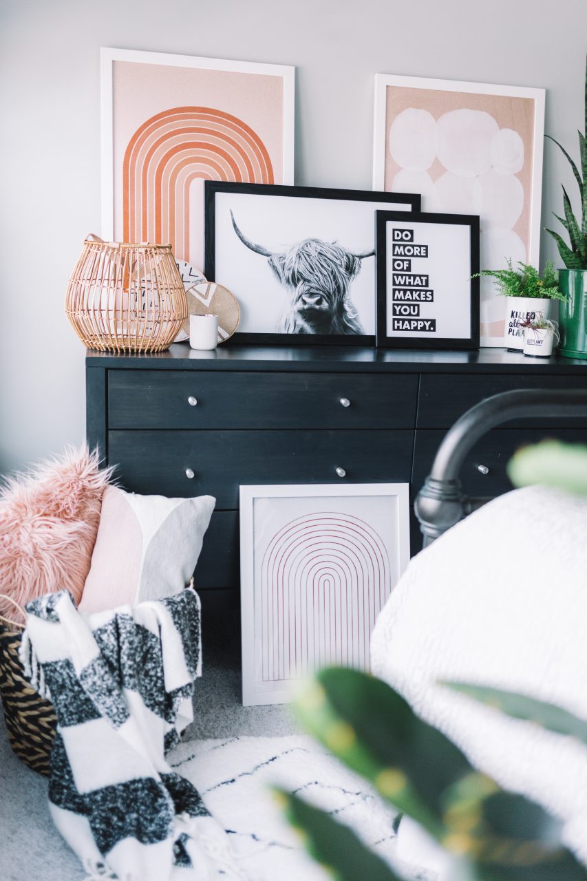 Frames on dresser