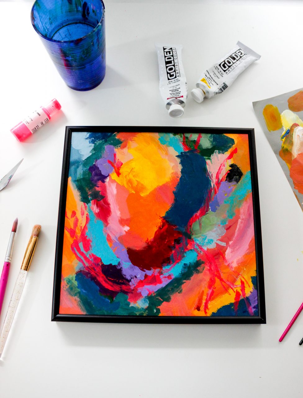 Bright painting framed 